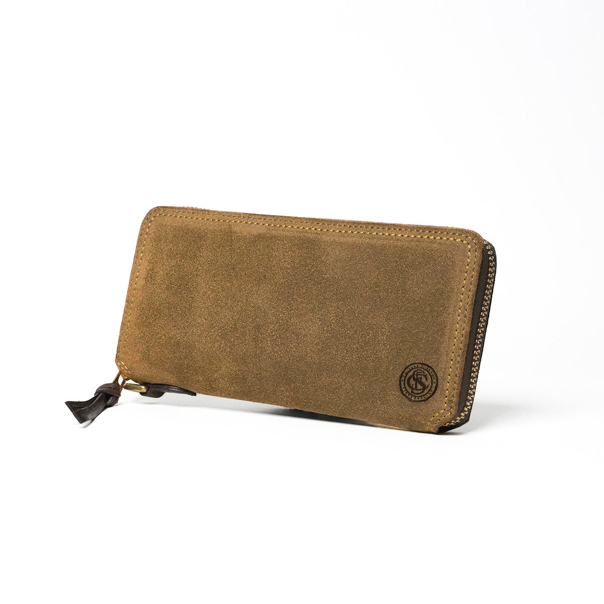 Oil suede round zipper long wallet FZKM10
