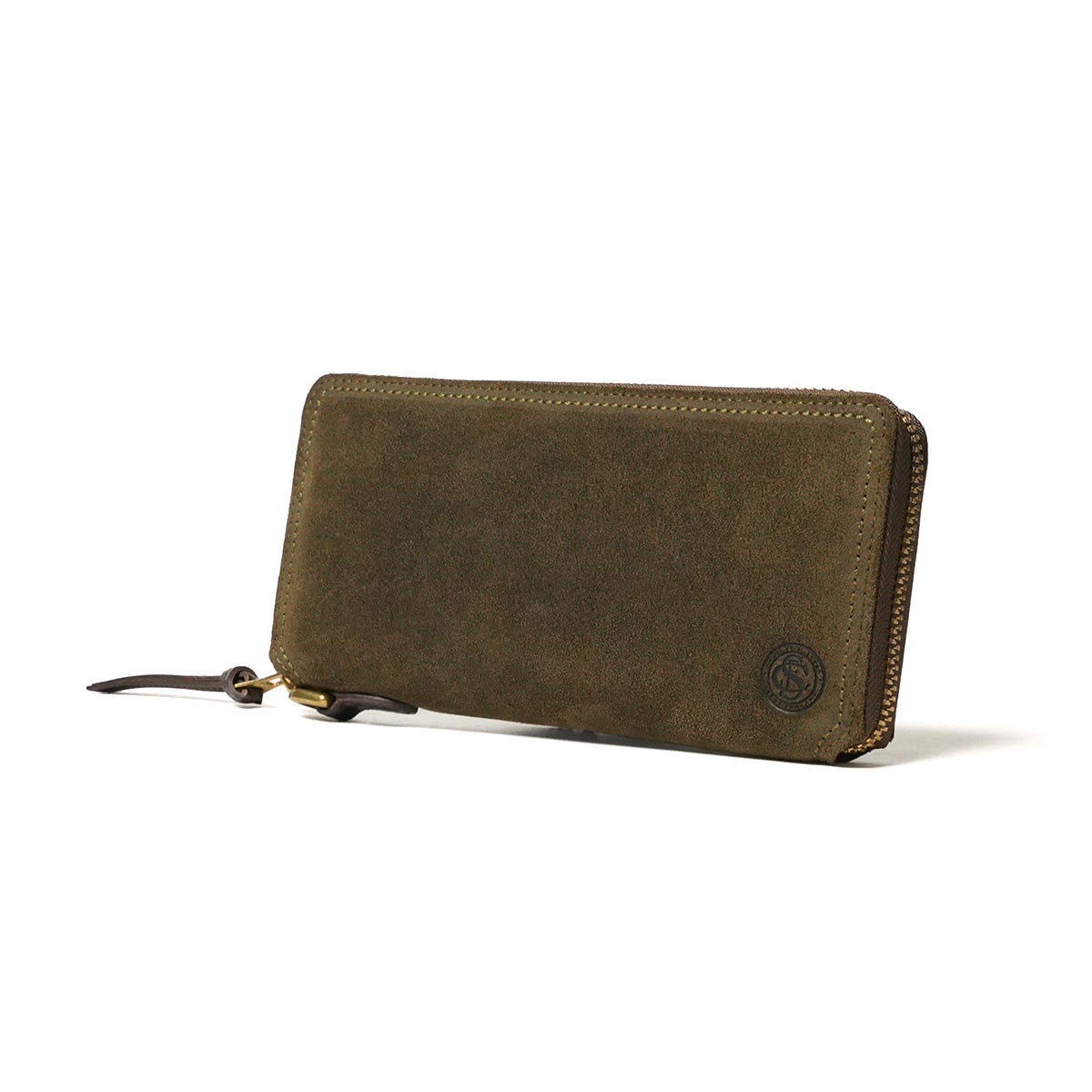 Oil suede round zipper long wallet FZKM10