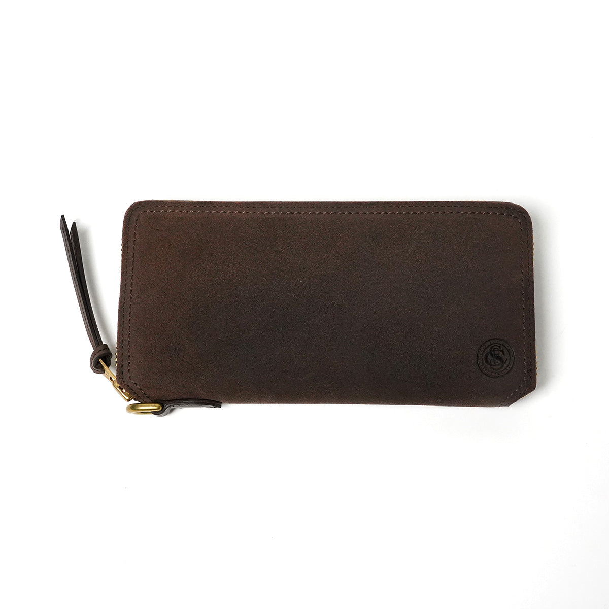Oil suede round zipper long wallet FZKM10
