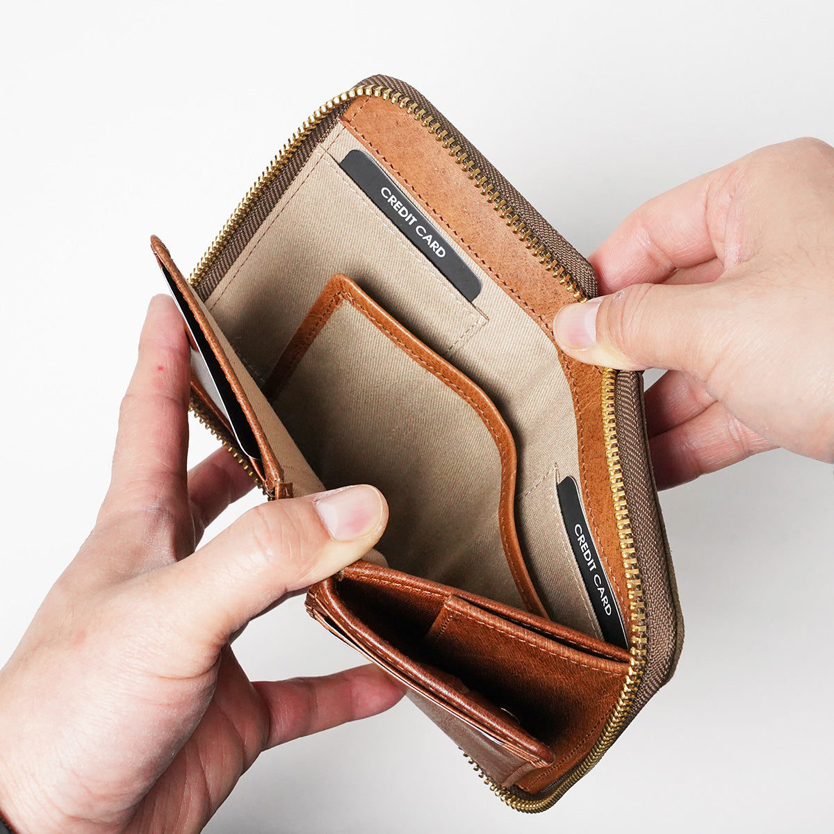 Oil suede round zipper half wallet FZKM11