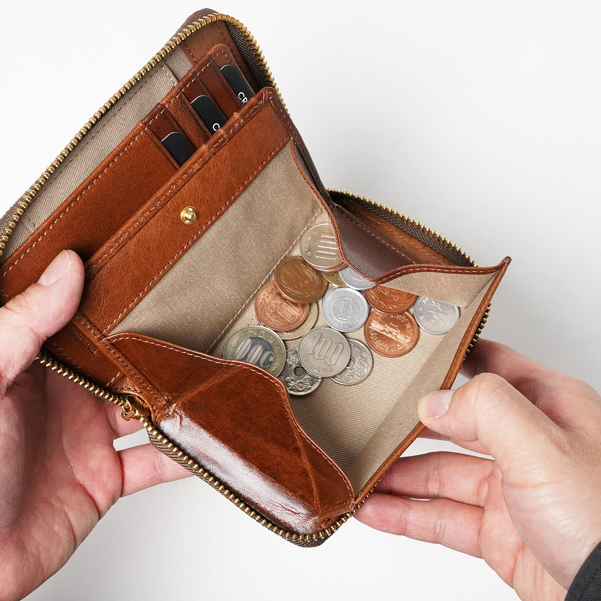 Oil suede round zipper half wallet FZKM11