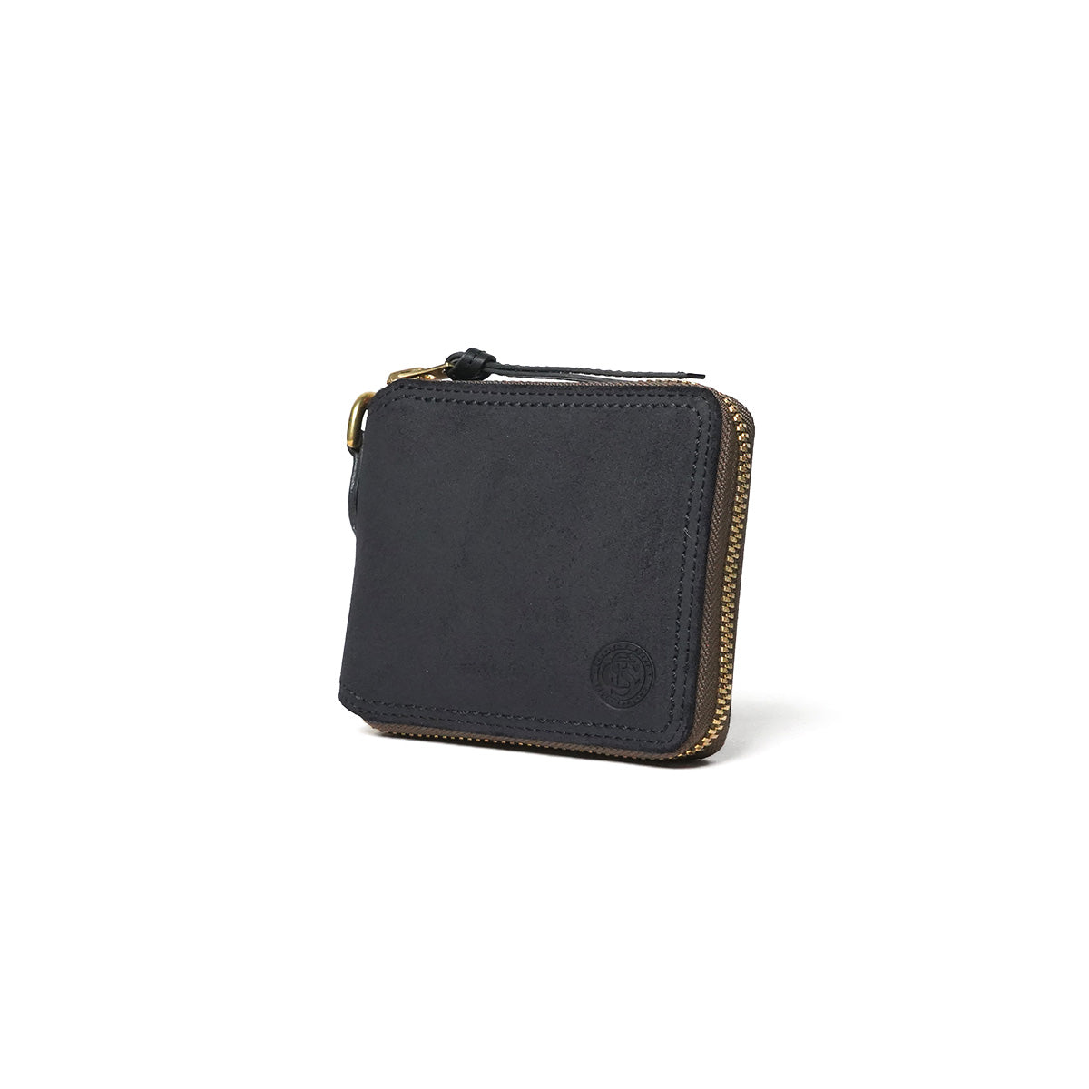 Oil suede round zipper bifold wallet FZKM12