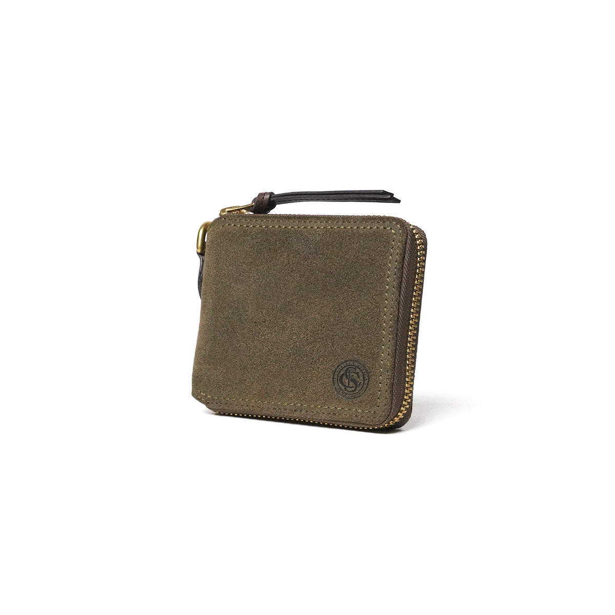 Oil suede round zipper bifold wallet FZKM12