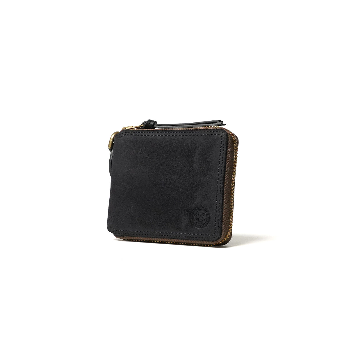 Oil suede round zipper bifold wallet FZKM12