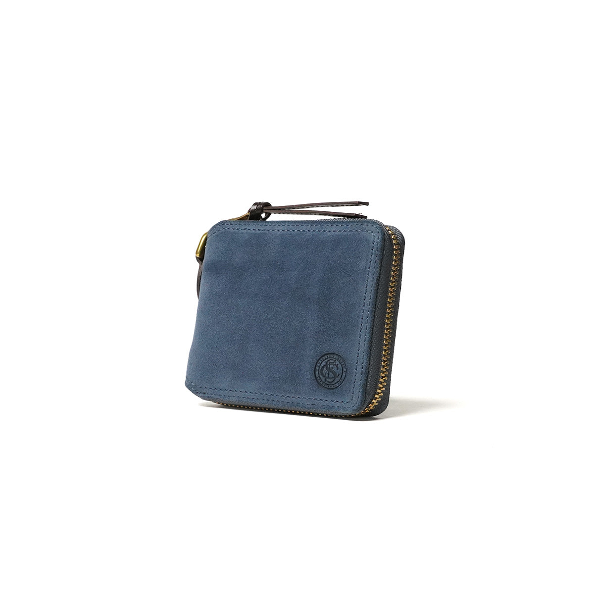 Oil suede round zipper bifold wallet FZKM12