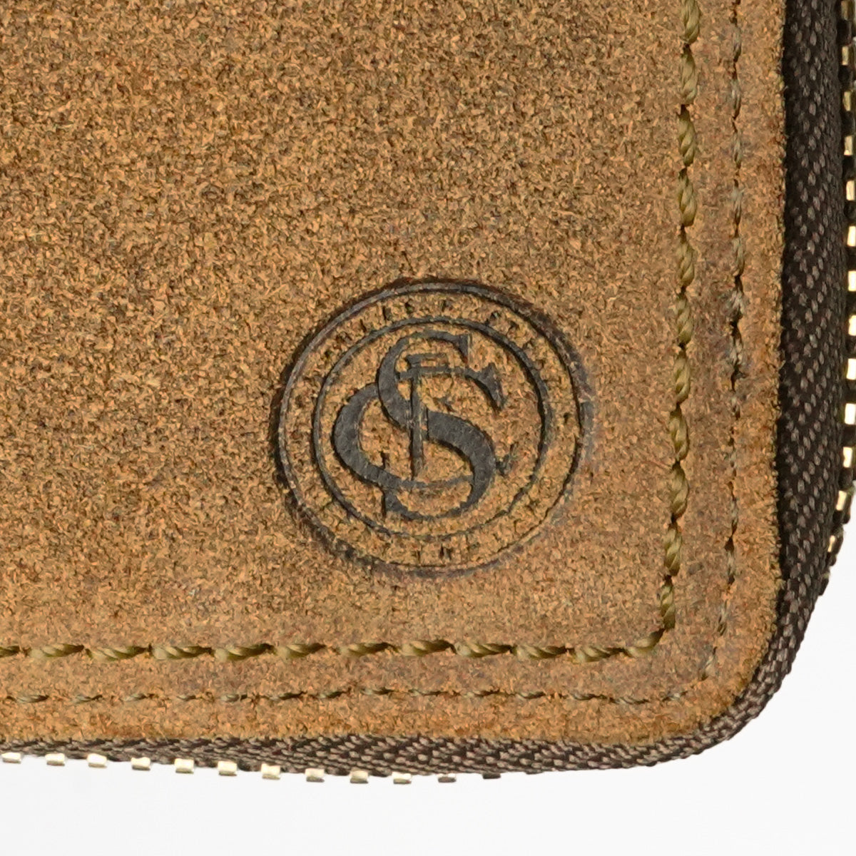 Oil suede round zipper bifold wallet FZKM12