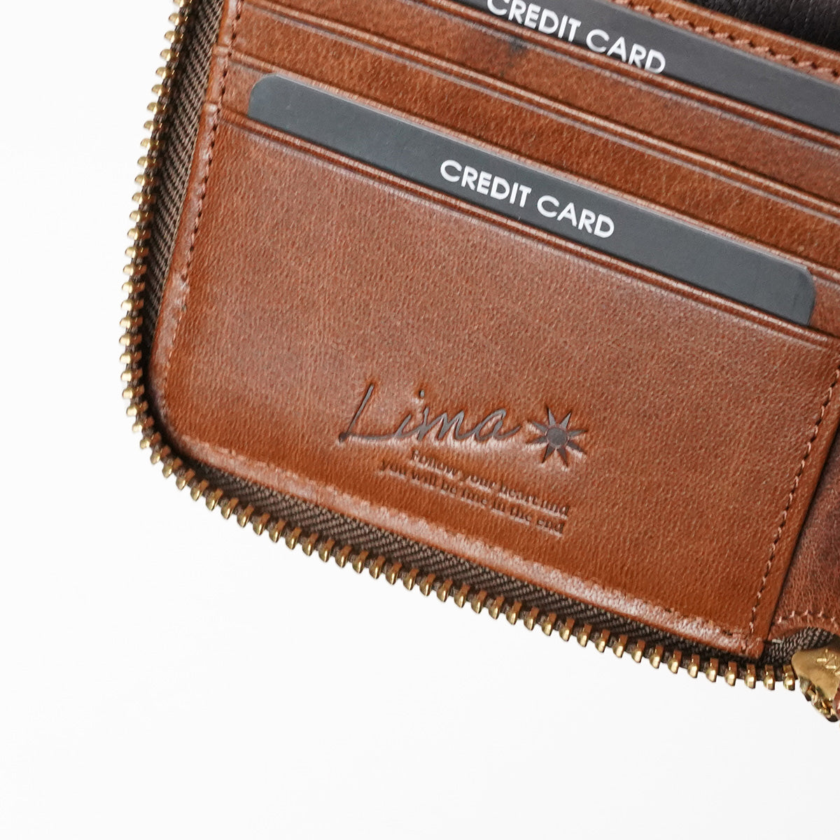 Oil suede round zipper bifold wallet FZKM12