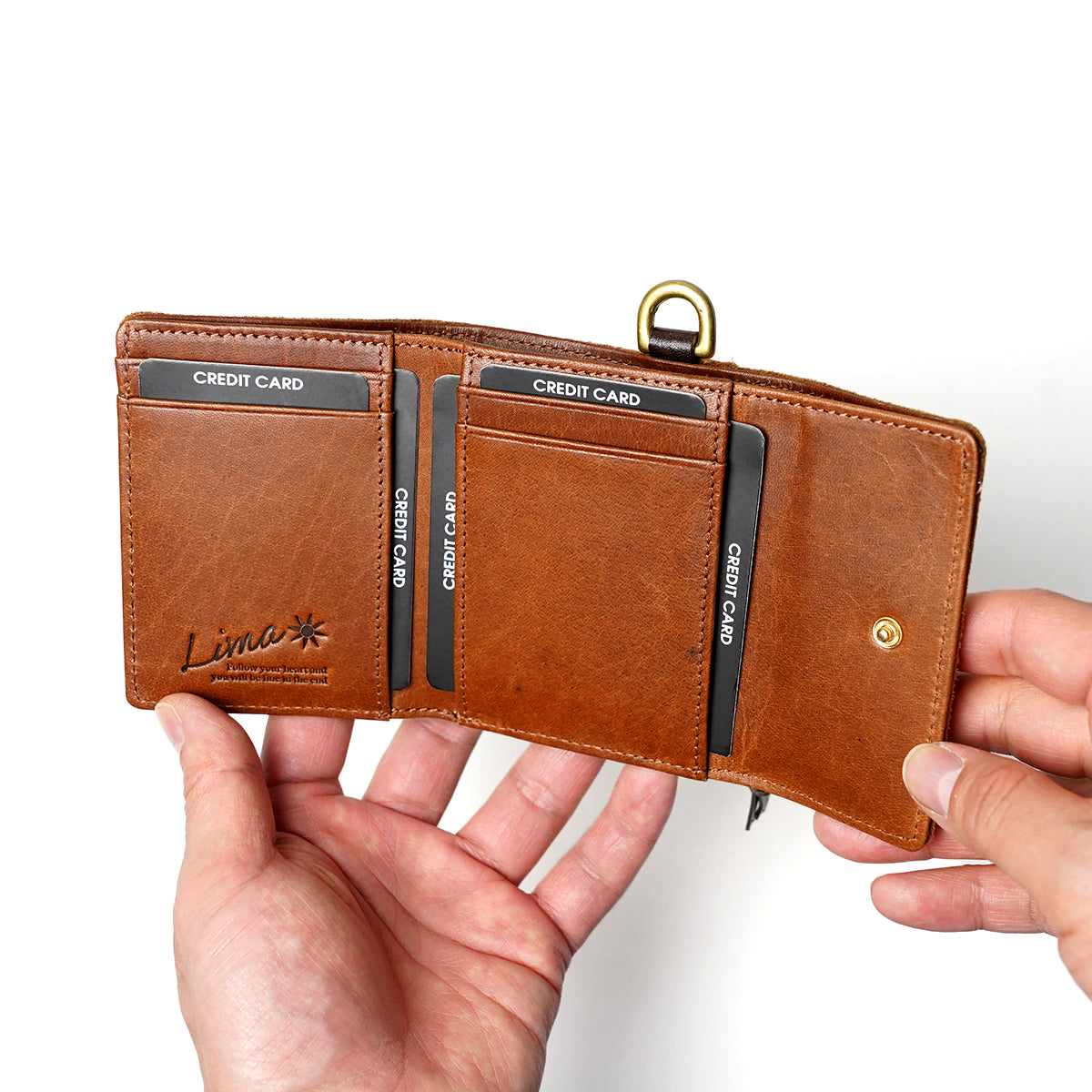 Oil suede tri-fold wallet FZKM14