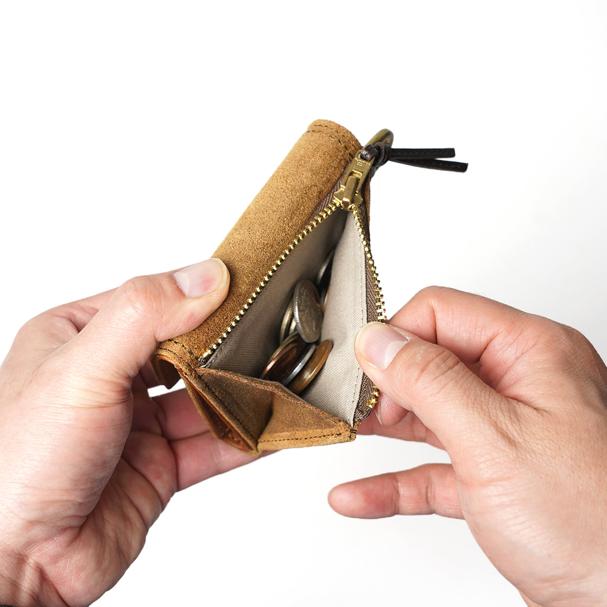 Oil suede tri-fold wallet FZKM14