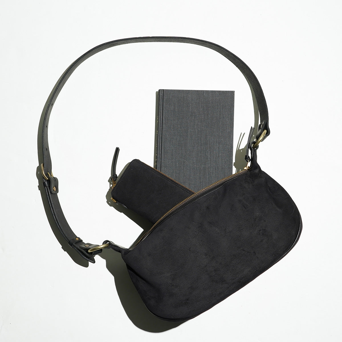 Oiled suede shoulder bag FZKM2001
