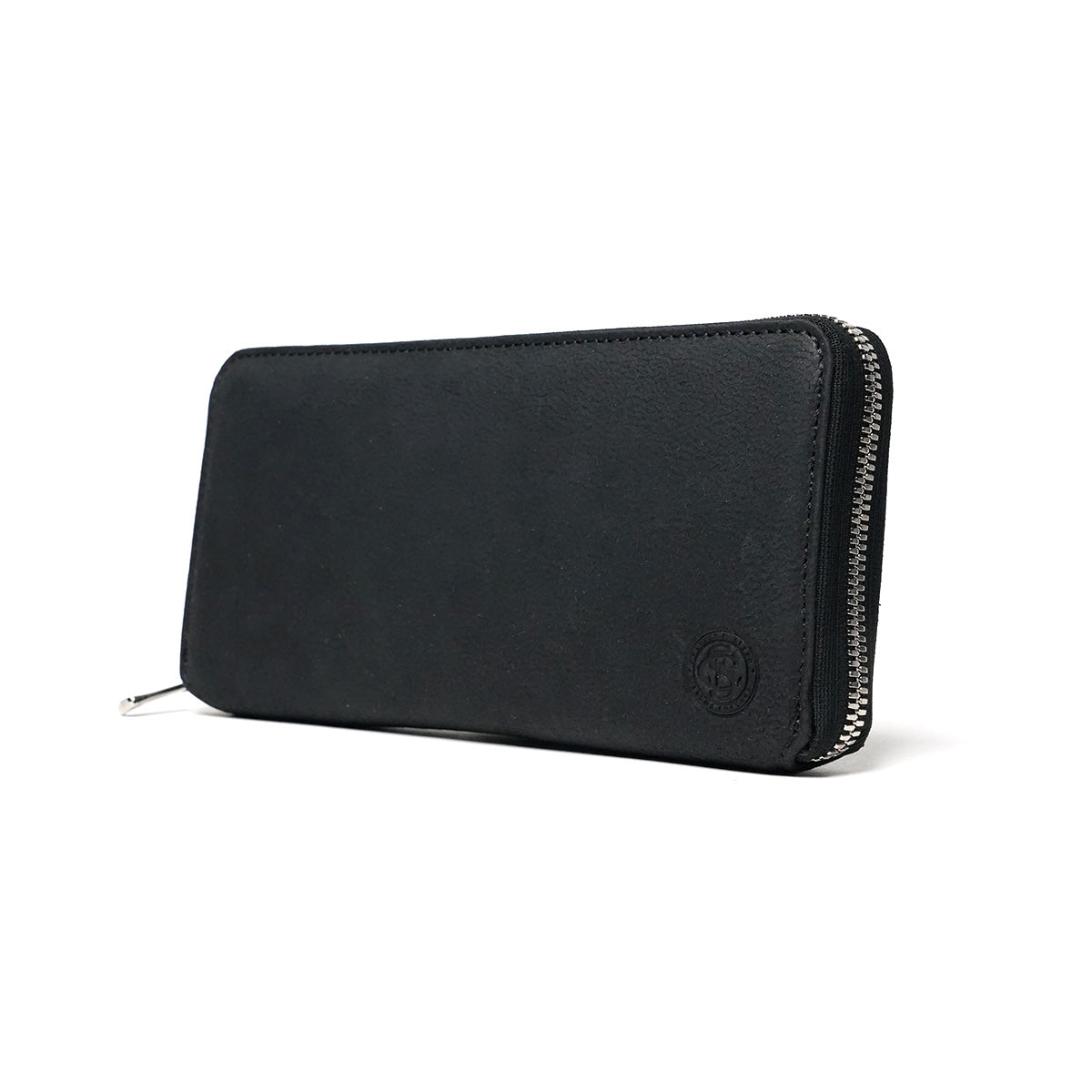 Waxed Elk Leather Round Zipper Long Wallet FZKM850