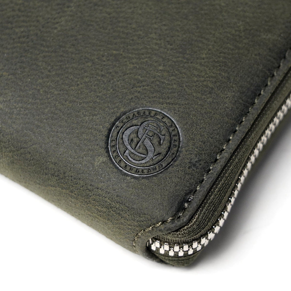 Waxed Elk Leather Round Zipper Long Wallet FZKM850