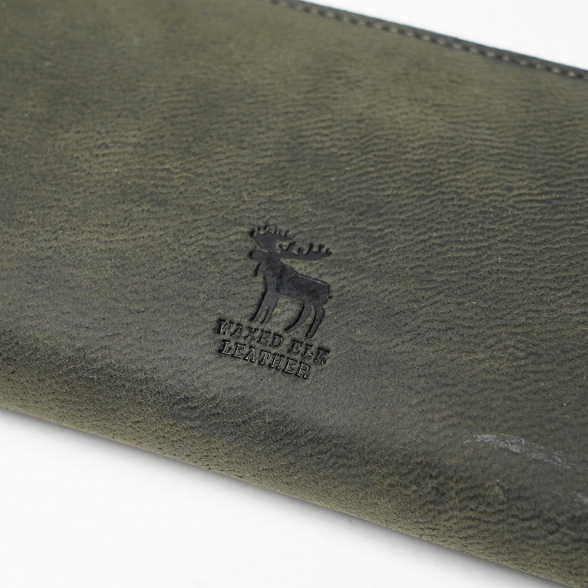 Waxed Elk Leather Round Zipper Long Wallet FZKM850