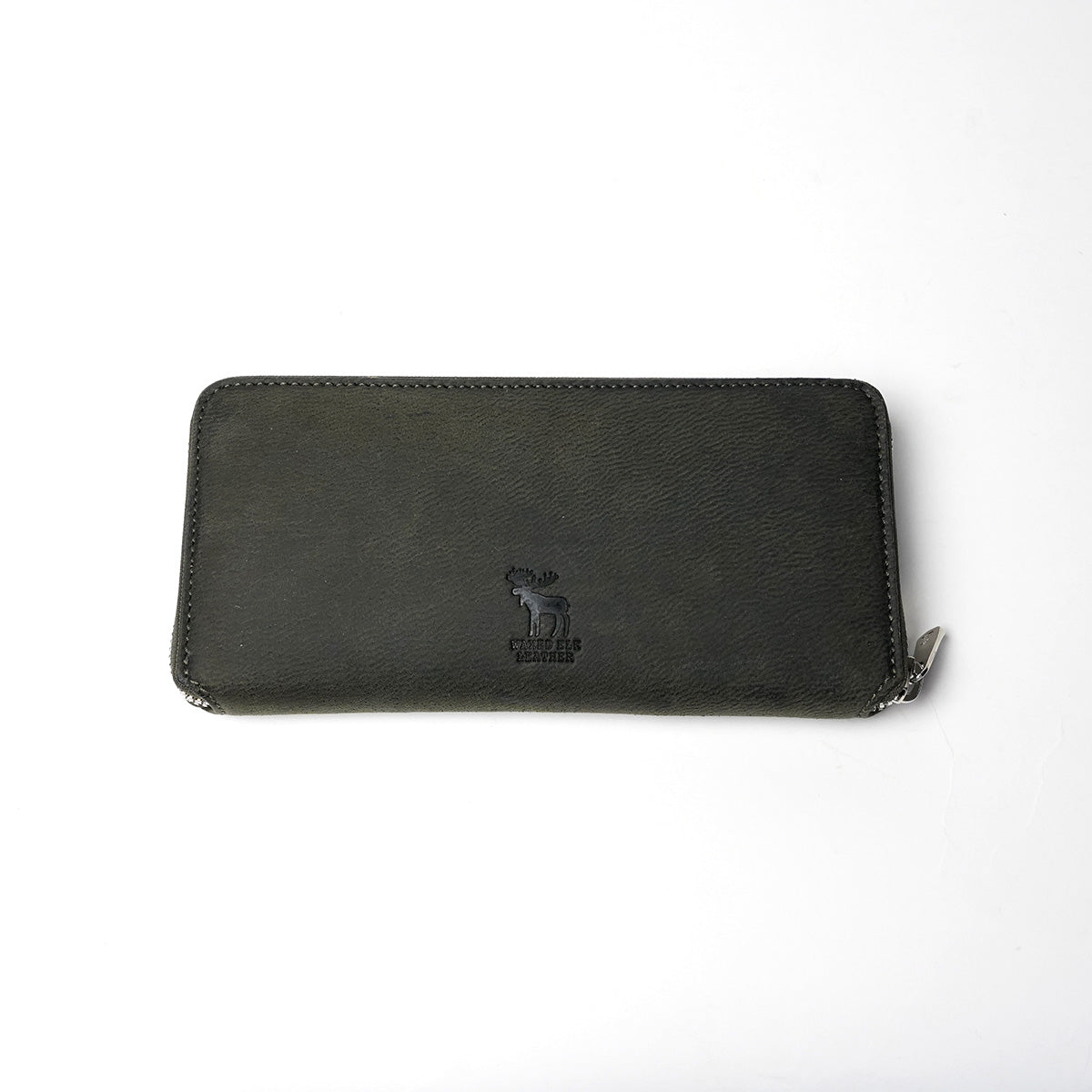 Waxed Elk Leather Round Zipper Long Wallet FZKM850