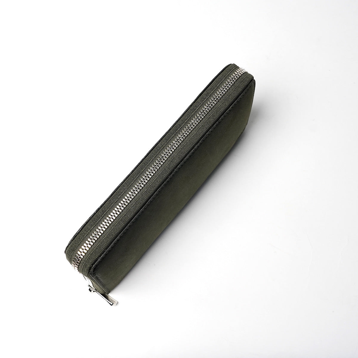 Waxed Elk Leather Round Zipper Long Wallet FZKM850