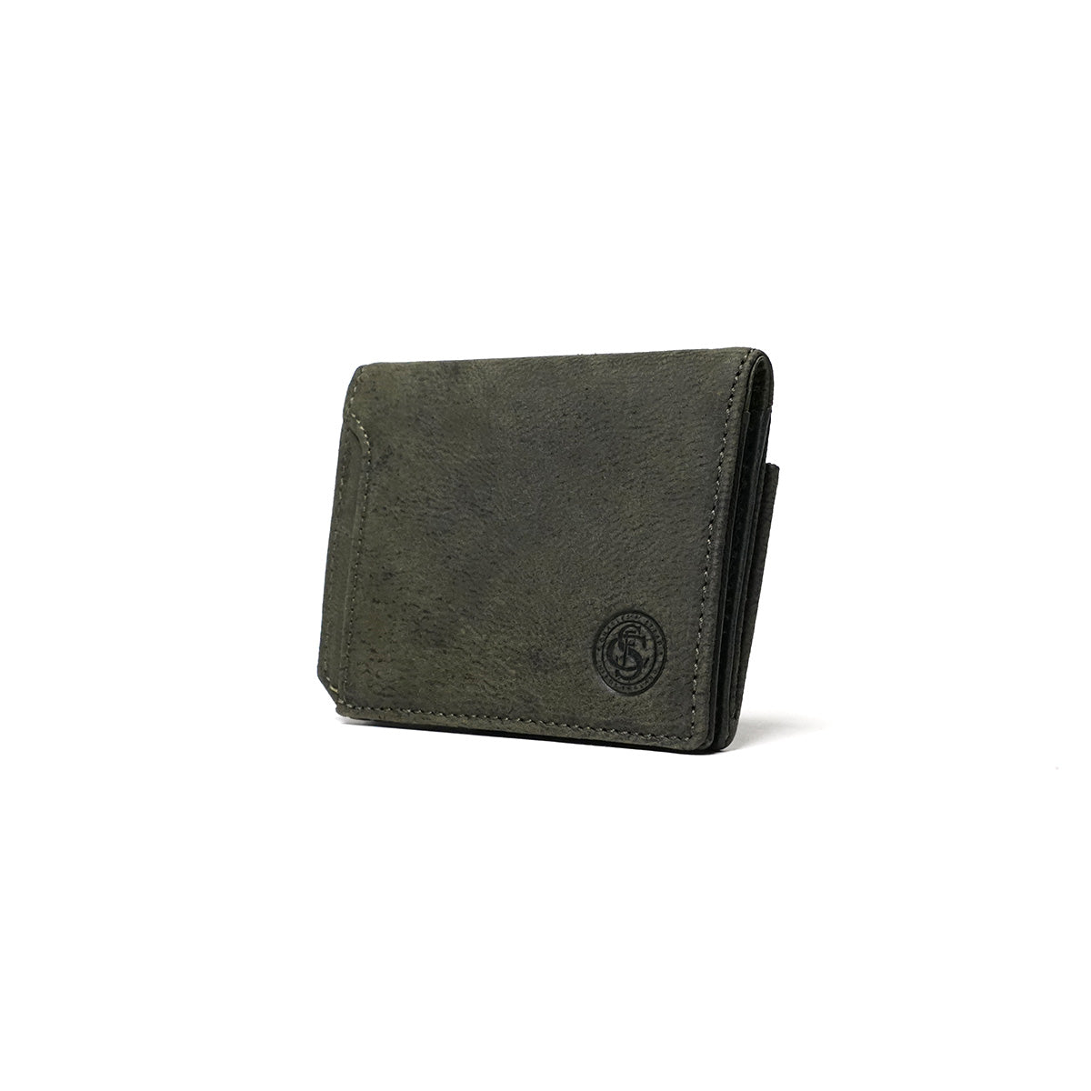 Waxed Elk Leather Bifold Mini Wallet FZKM854