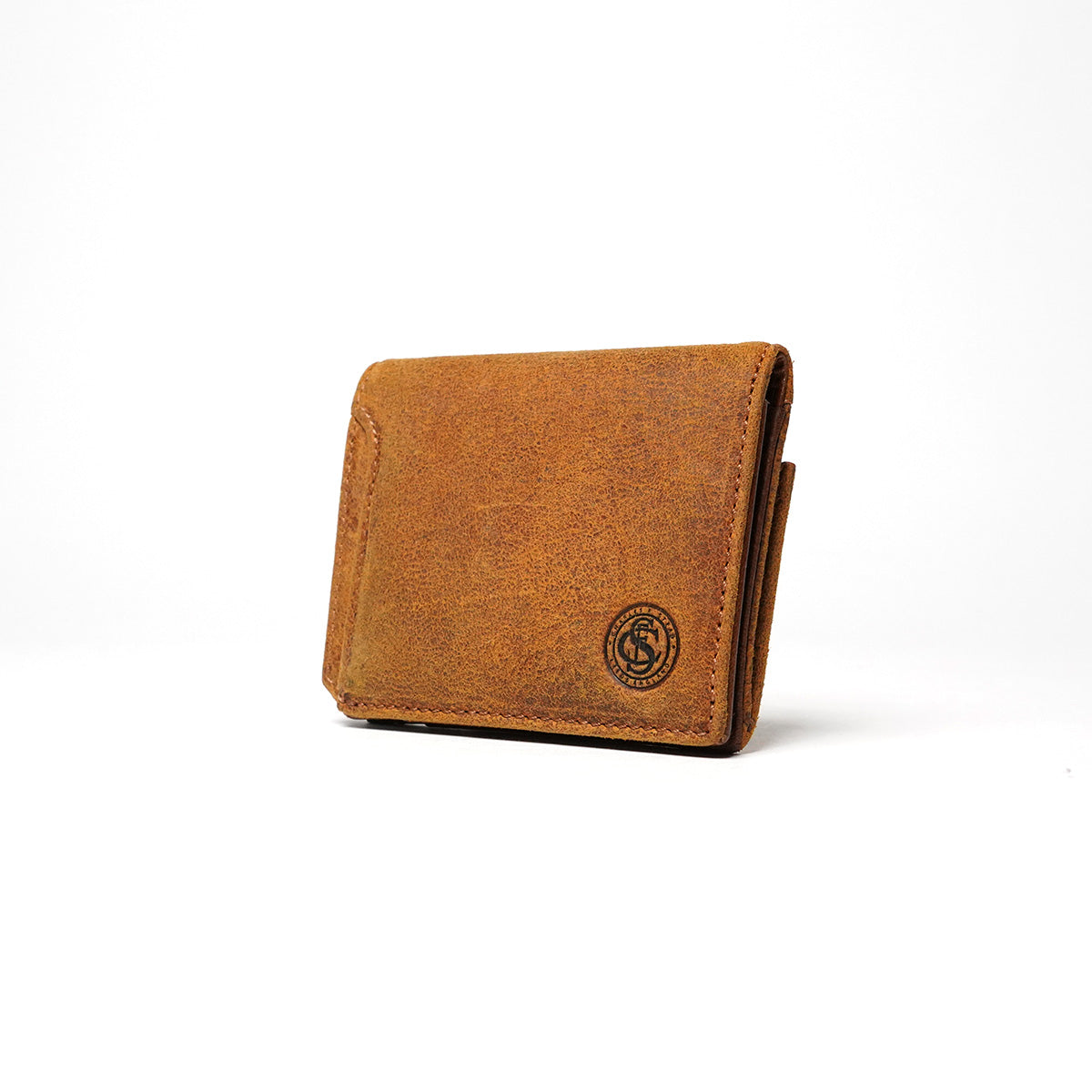 Waxed Elk Leather Bifold Mini Wallet FZKM854