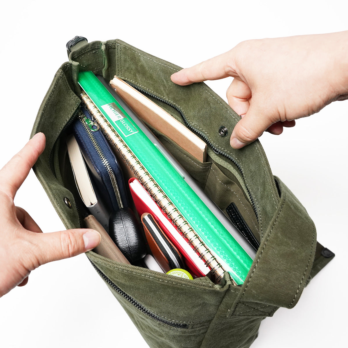 TIGER CANVAS - Tiger Canvas - Shoulder Bag with Flap (M Size) GRN882