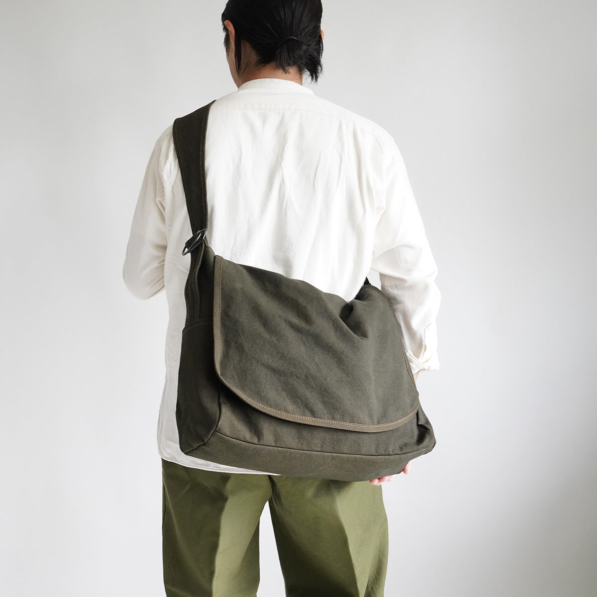 KUROSABI - Black Rust Dye - Flap Shoulder Bag L GRN9602
