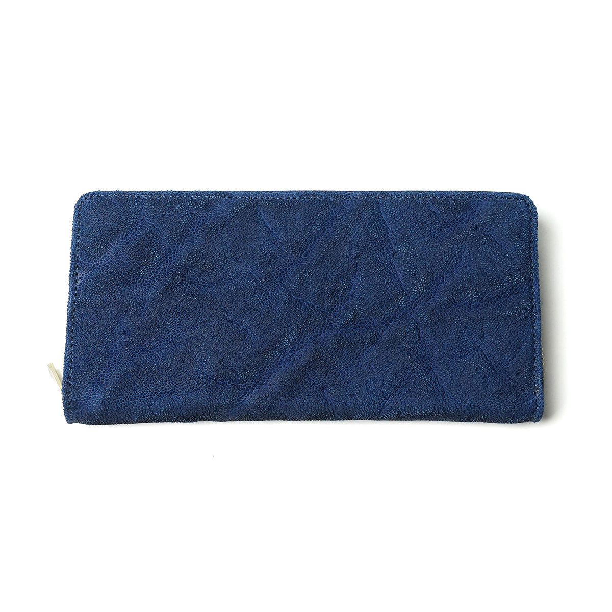 Indigo dyed x elephant leather round zipper long wallet HRD1000