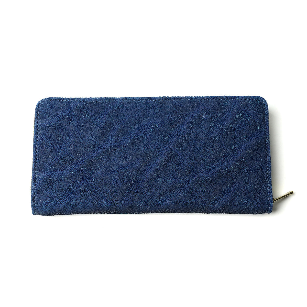 Indigo dyed x elephant leather round zipper long wallet HRD1000