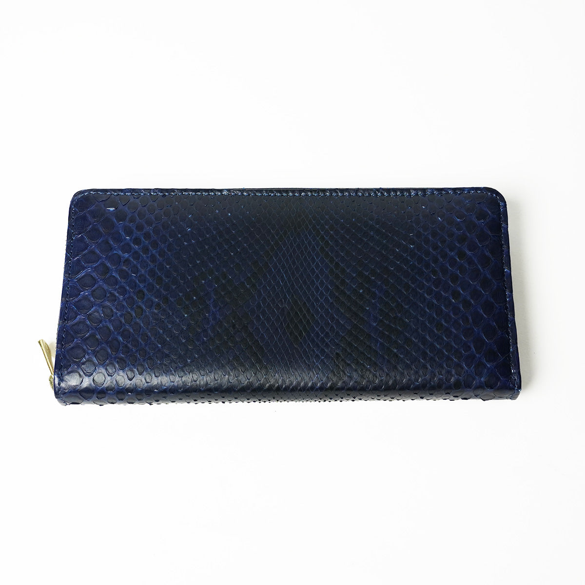Indigo dyed x snakeskin round zipper long wallet HRD2000