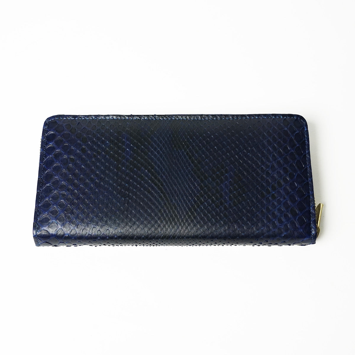 Indigo dyed x snakeskin round zipper long wallet HRD2000