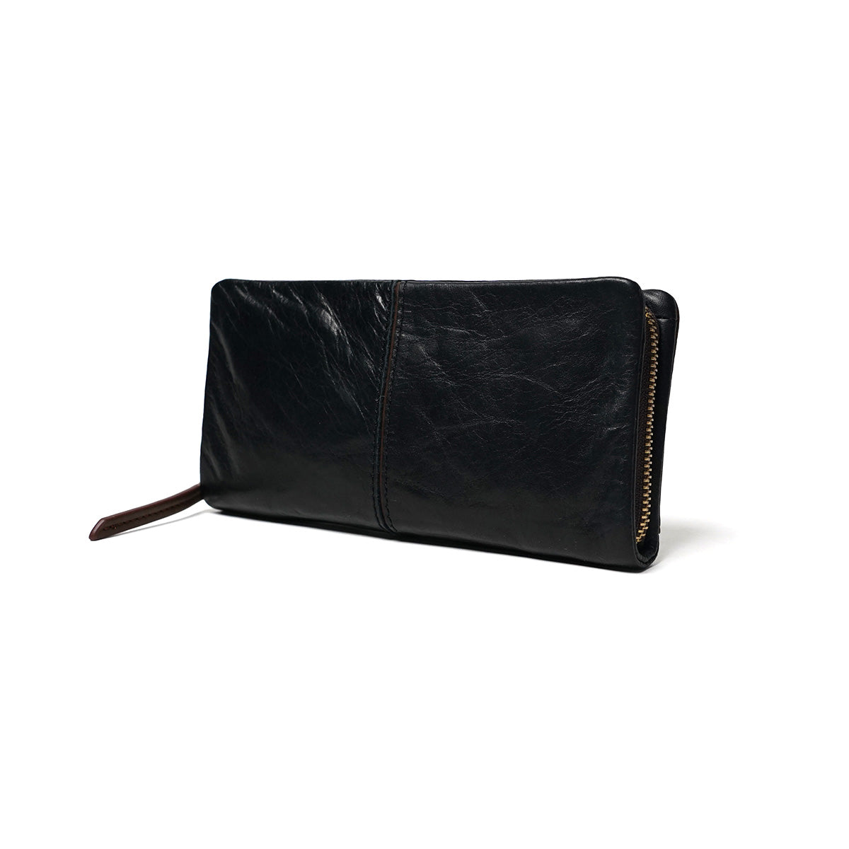 Full Chrome Wash Round Zipper Long Wallet HRD400