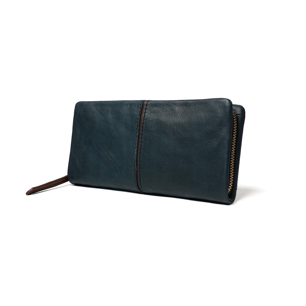 Full Chrome Wash Round Zipper Long Wallet HRD400