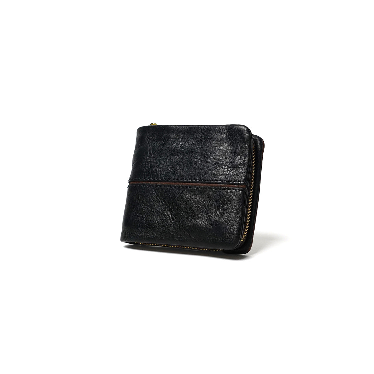 Full Chrome Wash Round Zipper Bifold Wallet HRD402