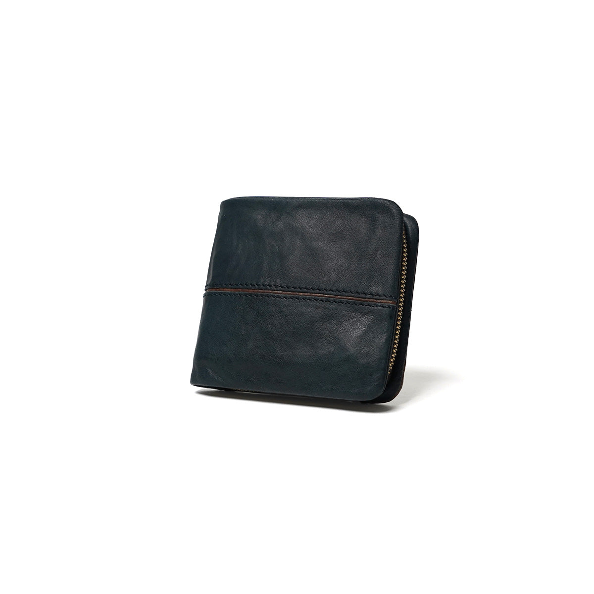 Full Chrome Wash Round Zipper Bifold Wallet HRD402