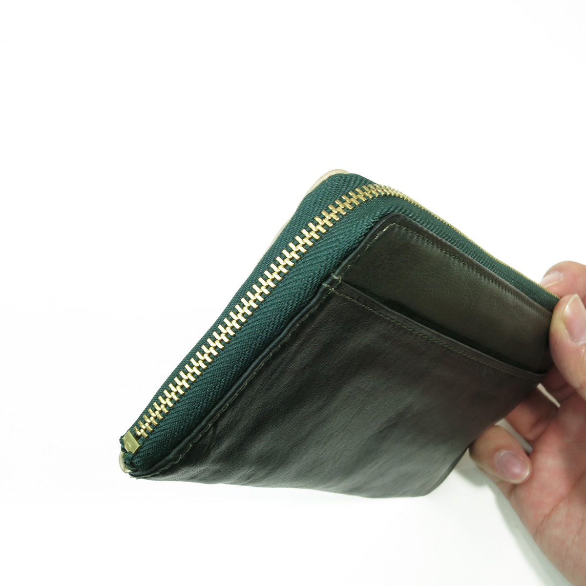 Full Chrome Wash L-Zip Long Wallet HRD410