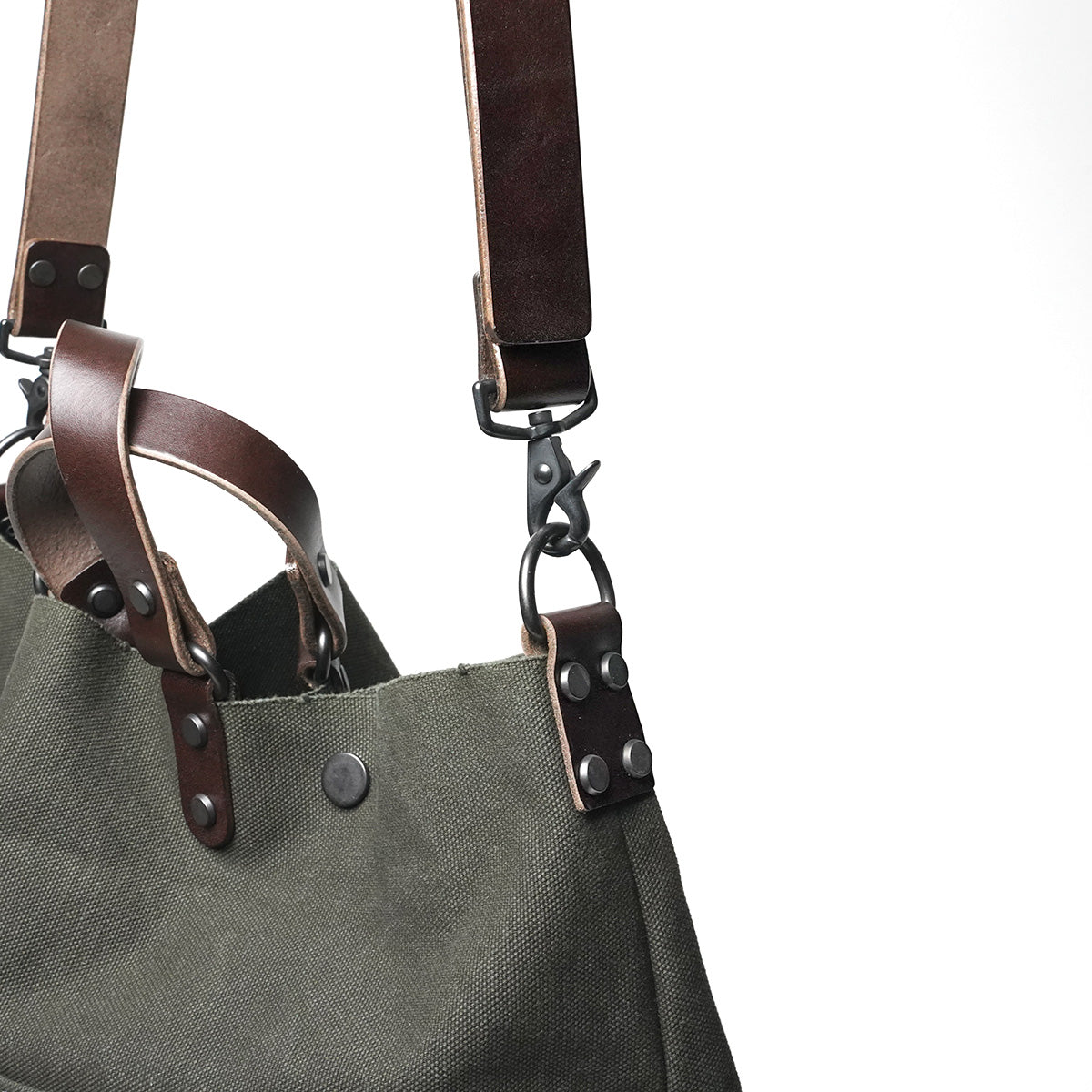 6号帆布×厚口ヌメ ハンドル付きエディターズバッグ KBS428