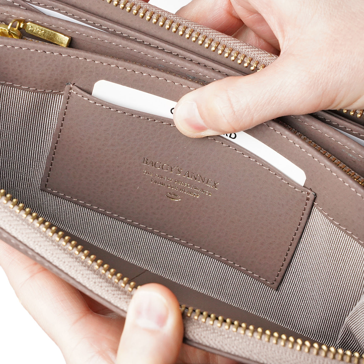 エンボス リサイクルレザー ラウンドファスナー長財布 LZKM140