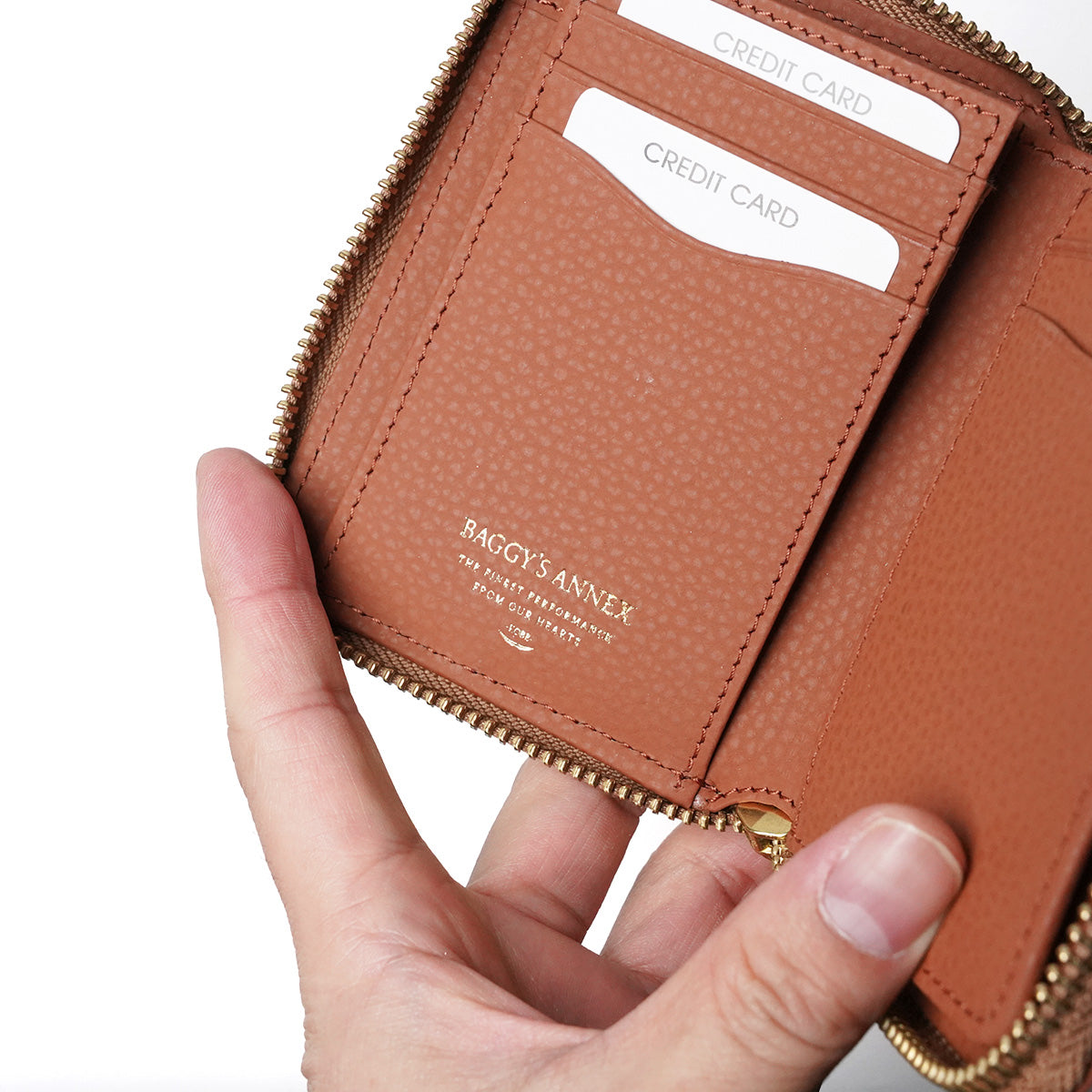 エンボス リサイクルレザー ラウンドファスナー ハーフ財布 LZKM141