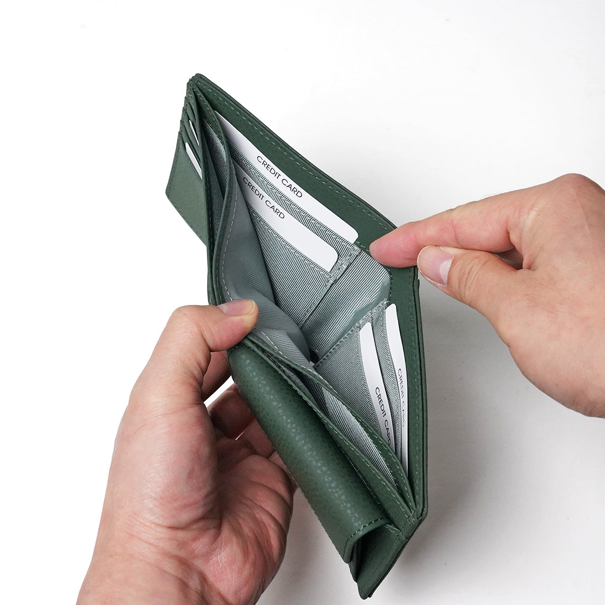 エンボス リサイクルレザー 二つ折り財布 LZKM142