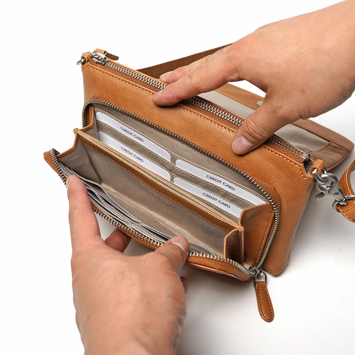 BAFU Leather Wallet Shoulder Bag LZKM5004