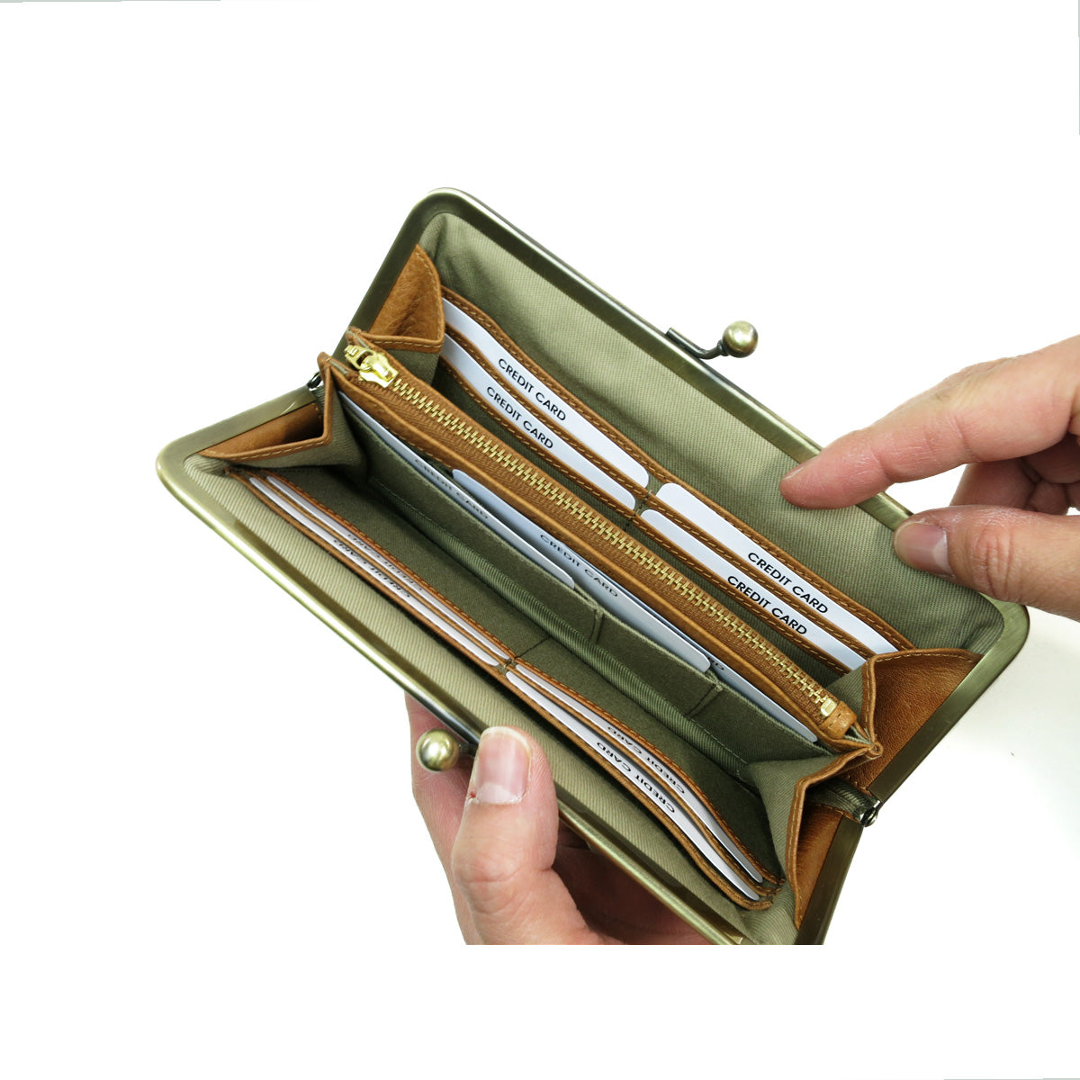 BAFU Leather - Buff Leather - Clasp Purse Long Wallet LZKM783