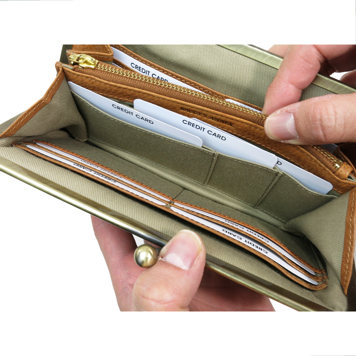 BAFU Leather - Buff Leather - Clasp Purse Long Wallet LZKM783