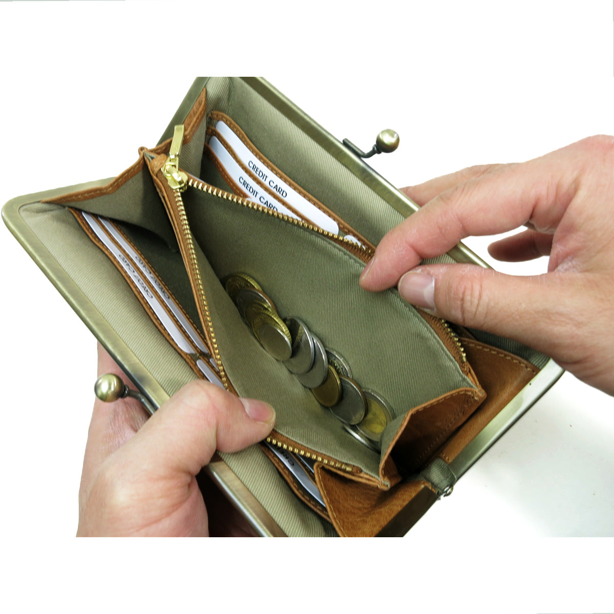 BAFU Leather - Buff Leather - Clasp Purse Long Wallet LZKM783