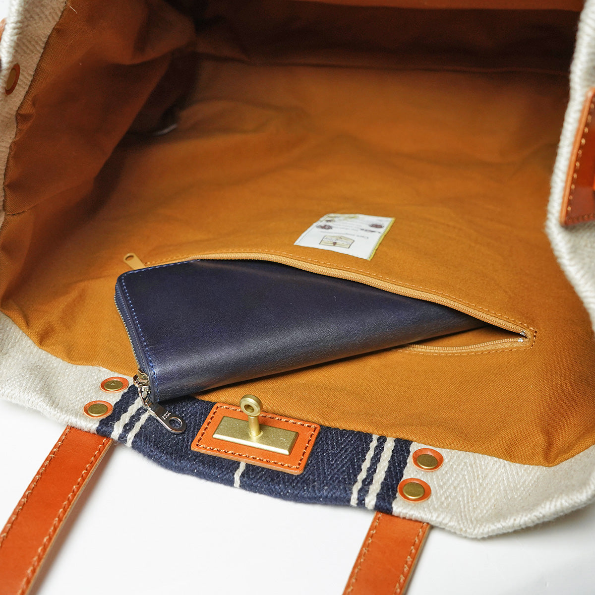 Rayon Linen 20oz Herringbone Tote Bag SMAK700