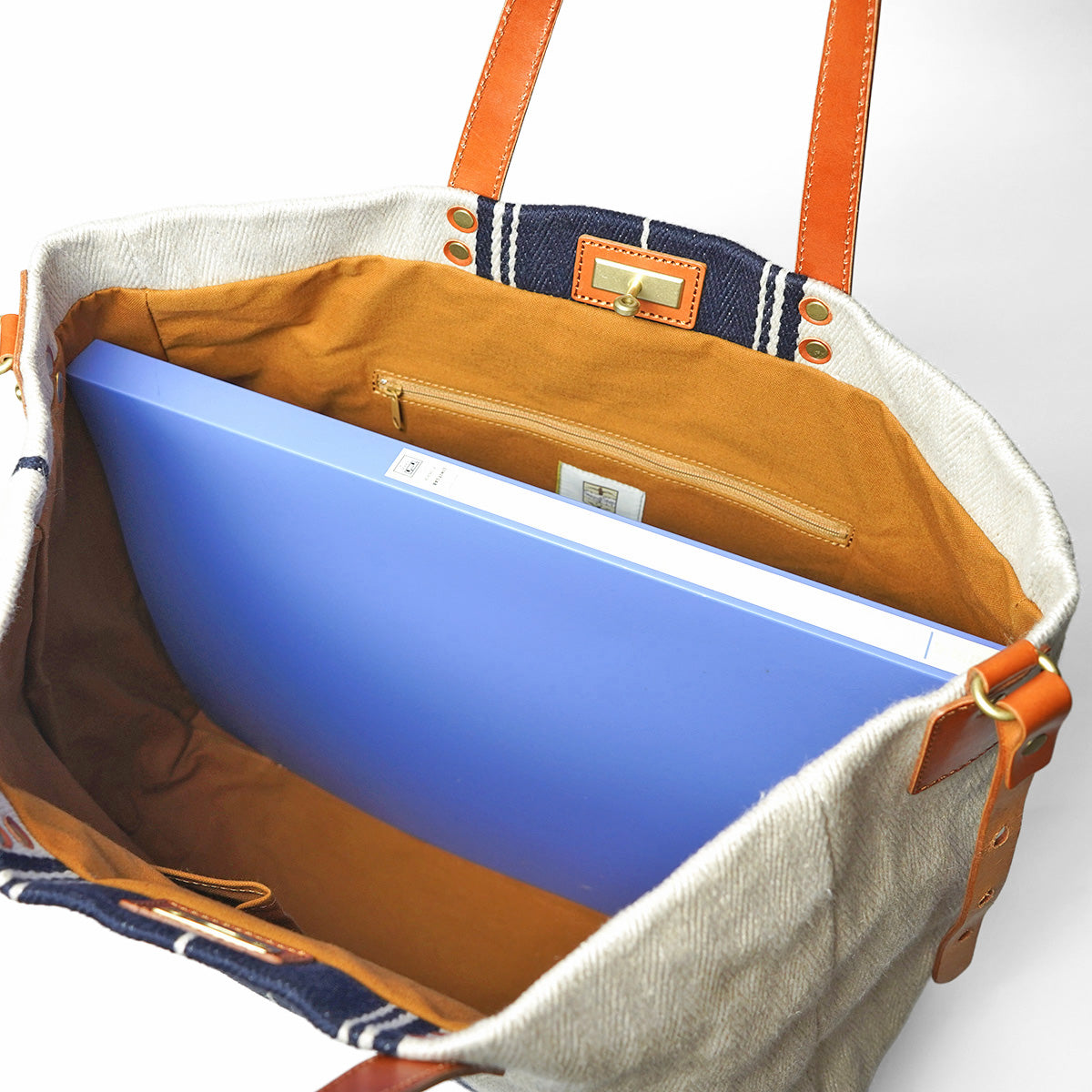 Rayon Linen 20oz Herringbone Tote Bag SMAK700