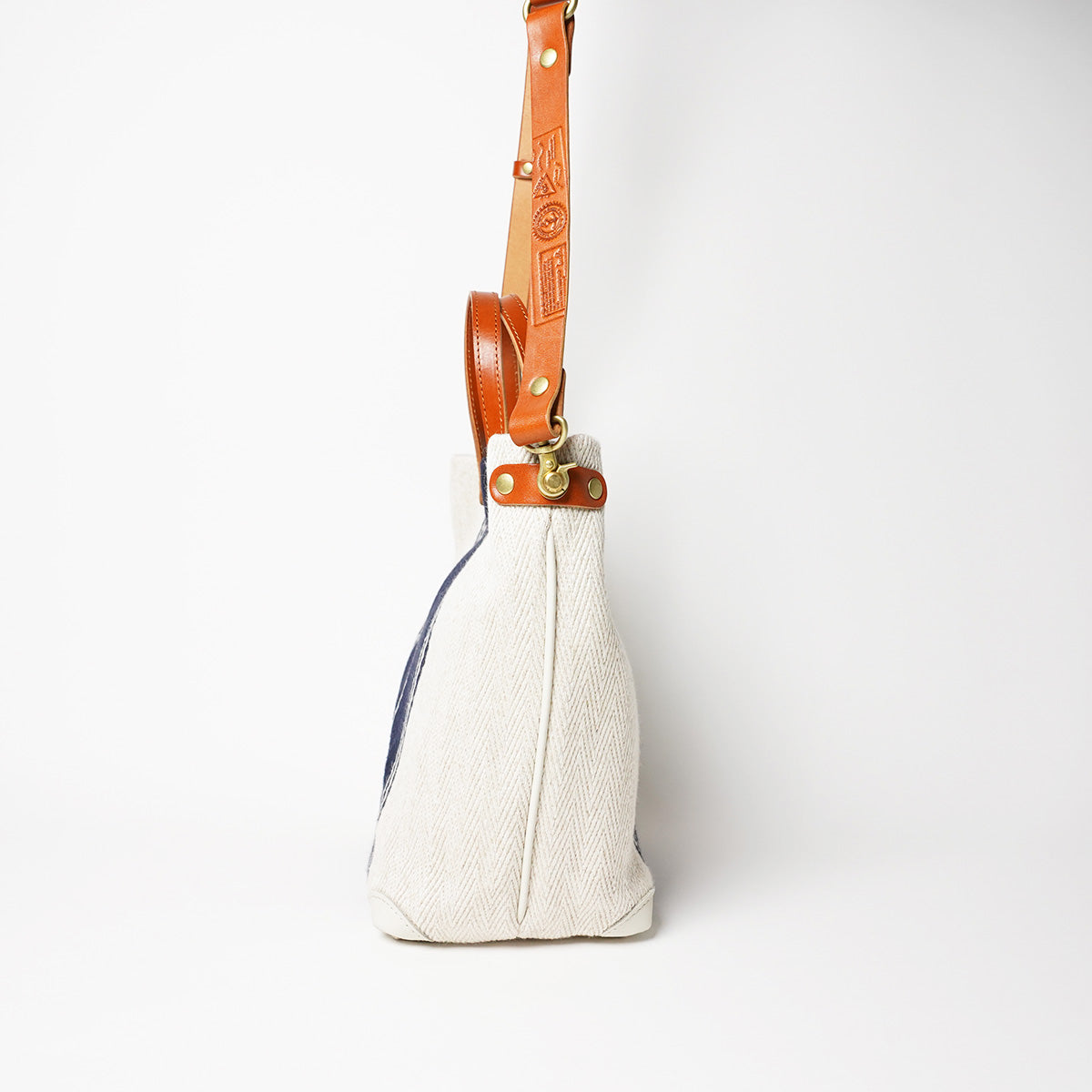 Rayon Linen Herringbone B5 Tote Shoulder Bag SMAK704