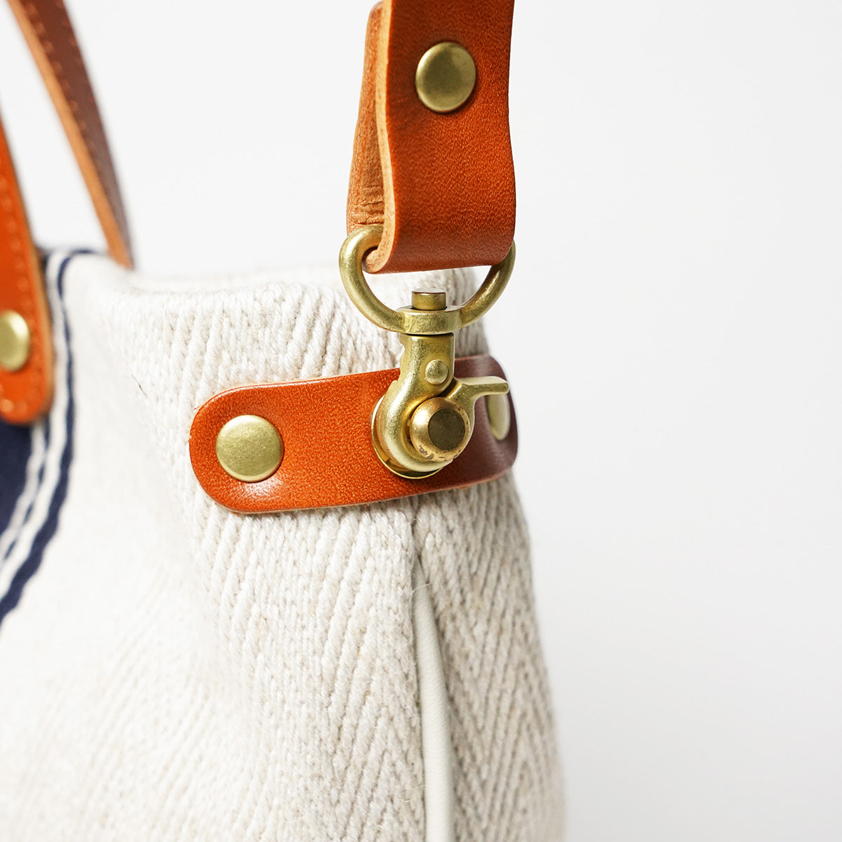 Rayon Linen Herringbone B5 Tote Shoulder Bag SMAK704