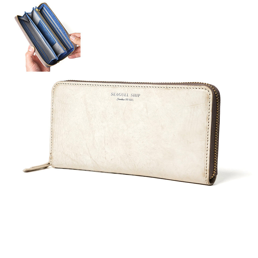 Alaska Leather Round Zipper Long Wallet SZKM36