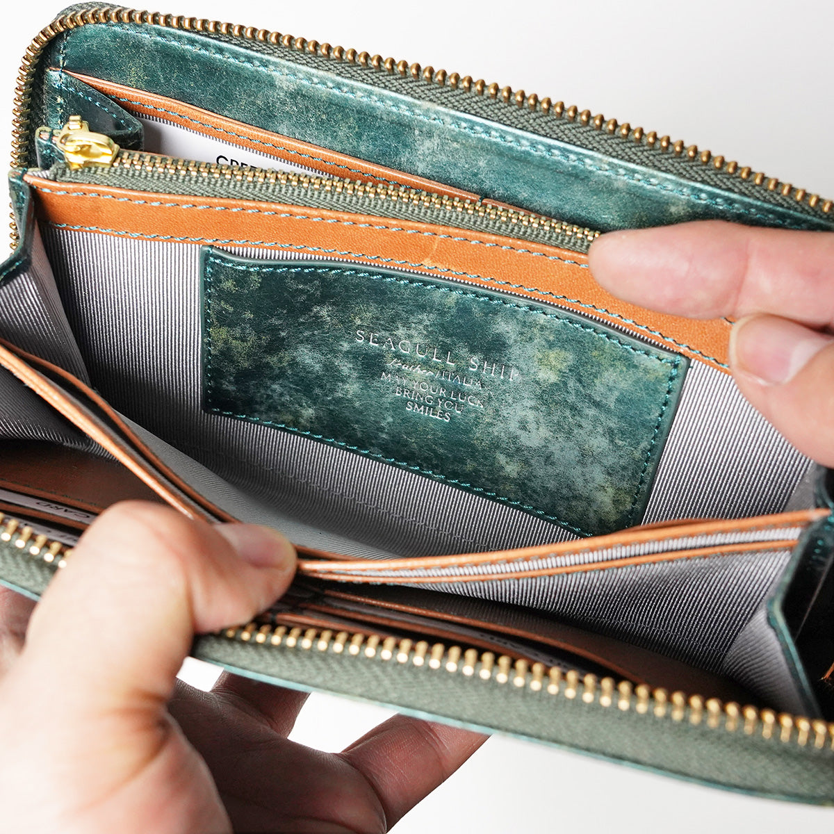 Art.BISANZIO Puttini Attillio Italy -Bizanzio- Round Zip Long Wallet SZKM61