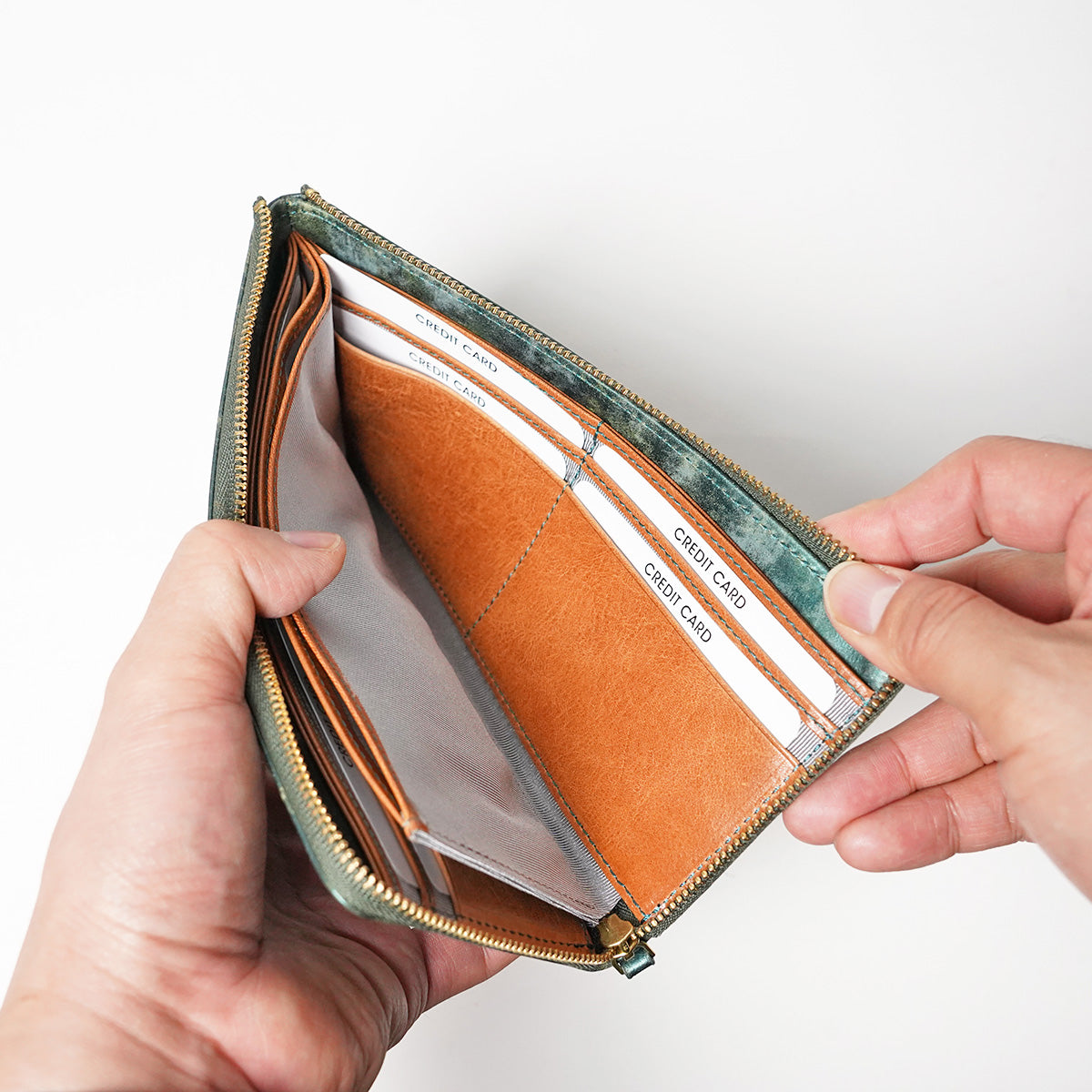 Art.BISANZIO Puttini Attillio Italy -Bizanzio- L-shaped zipper long wallet SZKM62