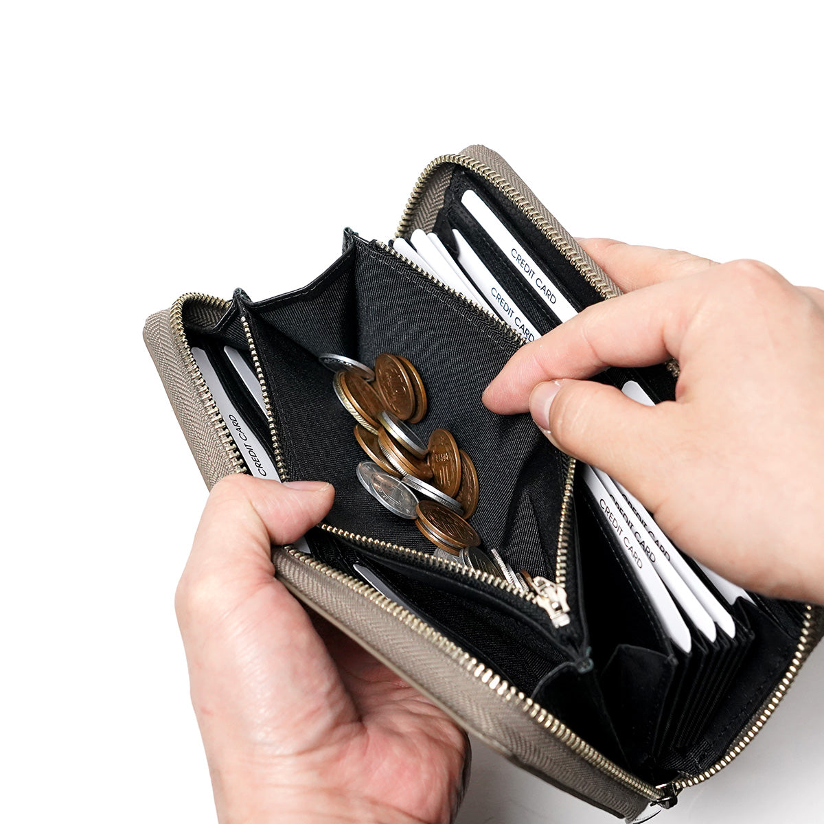 エンボスシュリンク ラウンドファスナー長財布 ZKM100