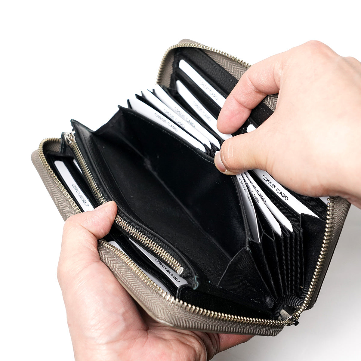 エンボスシュリンク ラウンドファスナー長財布 ZKM100