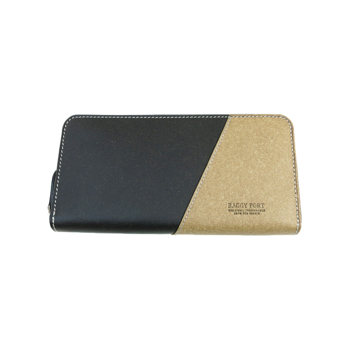 Recycled Leather Round Zip Long Wallet ZKM600